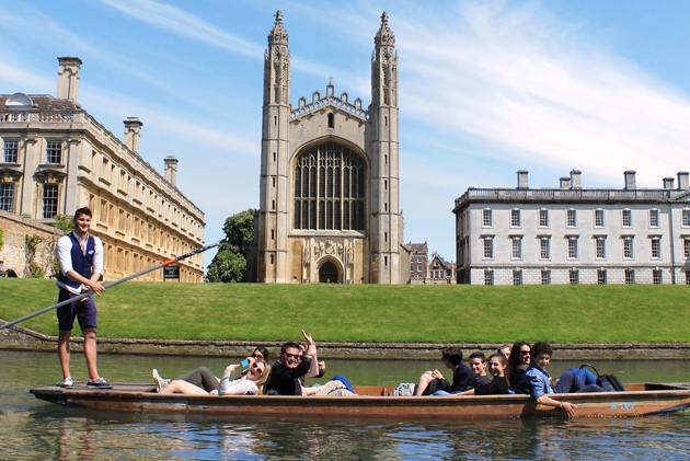 King's College Chapel from a punt, Cambridge